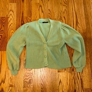 Mint Green Cropped Cardigan